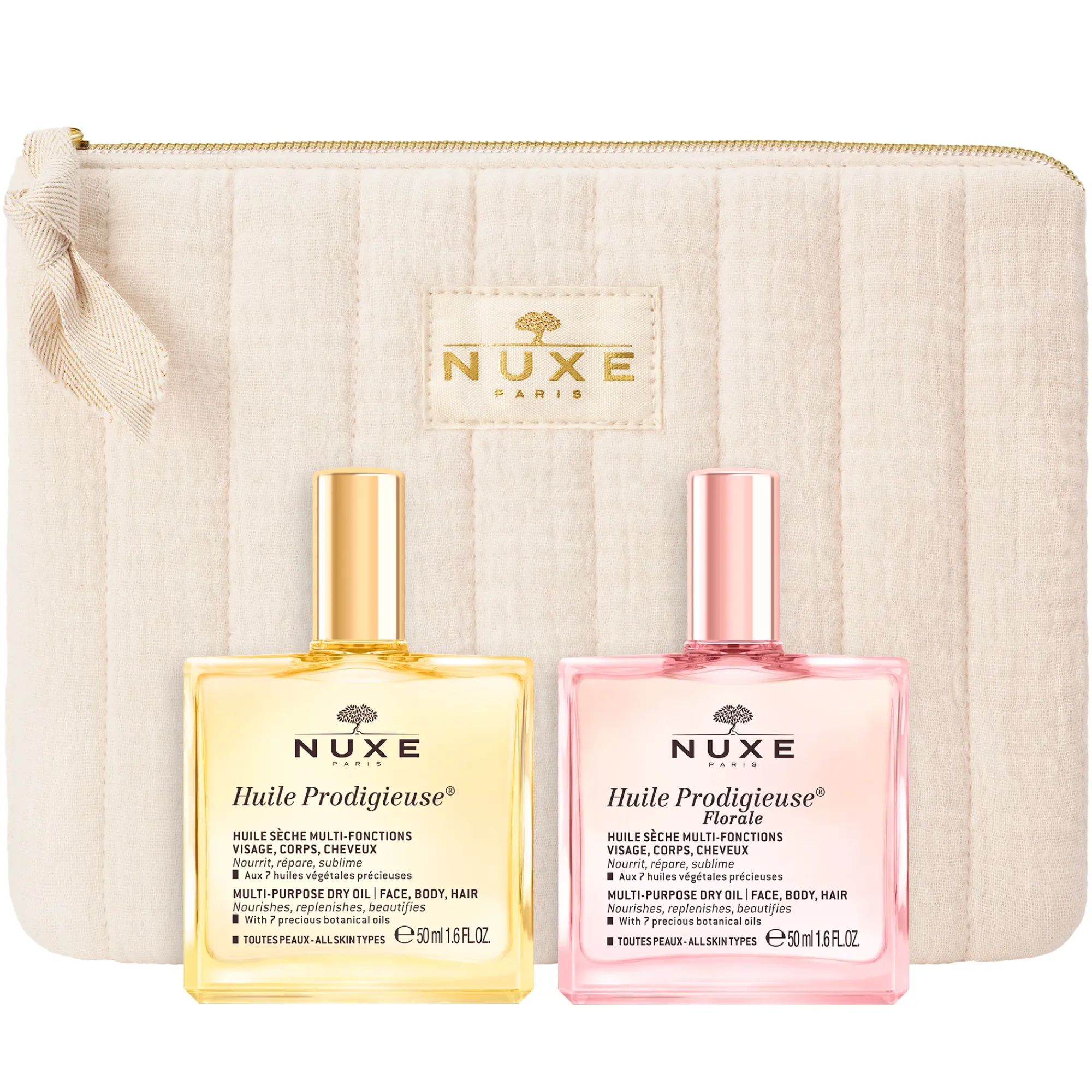 NUXE Olio Per Capelli|Olio Per Il Corpo^Duo Huile Prodigieuse® Classico e Florale - Olio secco per viso, corpo e capelli