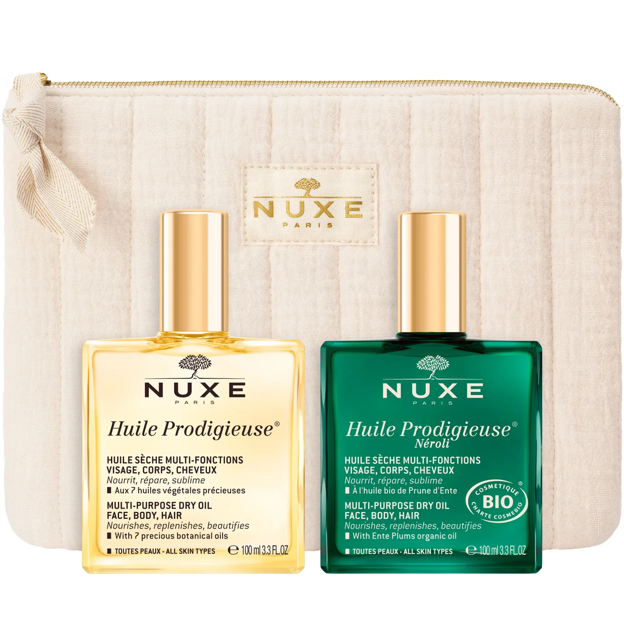NUXE Olio Per Capelli|Olio Per Il Corpo^Duo Oli Secchi Huile Prodigieuse® Classico & Neroli - Olio secco per viso, corpo e capelli